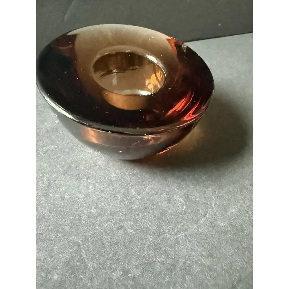 Orrefors Glass Votive Candle Holder Nordic Light Delight Bronze Lena Bergstrom